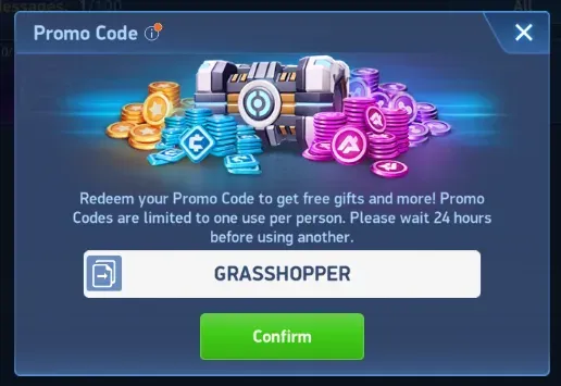 Enter GRASSHOPPER without spaces and confirm to claim the eligible starter offer.