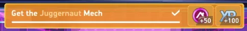 The matching objective awards 50 A-Coins and 100 XP, returning five more A-Coins than the purchase costs.